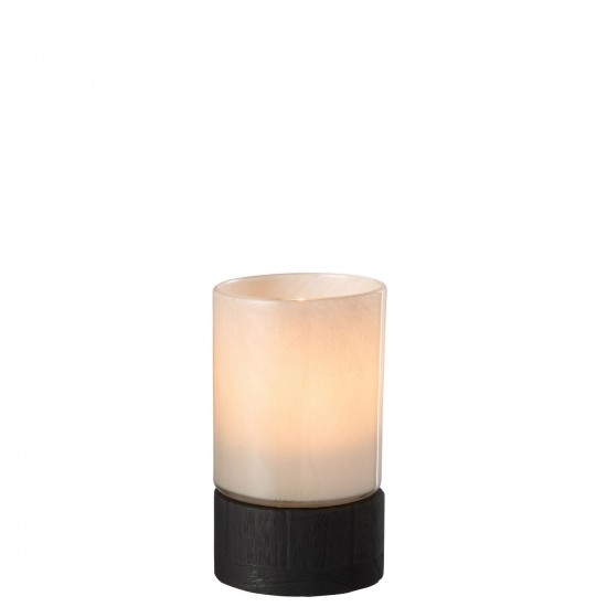 J Line Photophore Vase Ray Verre Bois De Saule Gris Noir Small JLine 48015 by Jolipa 48015.