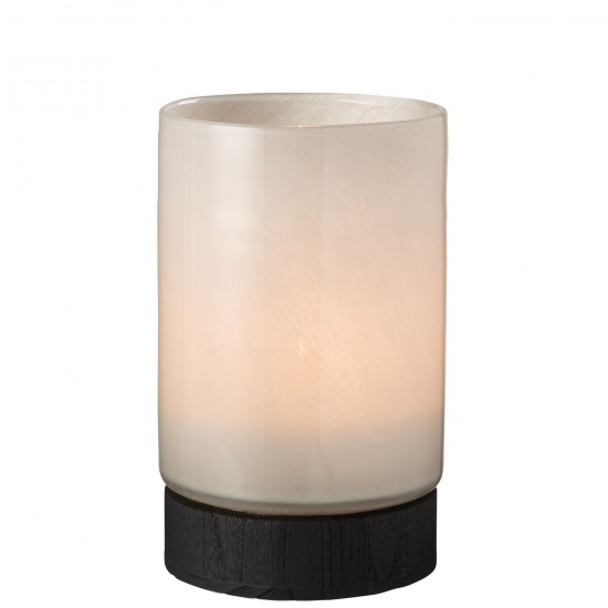 J Line Photophore Vase Ray Verre Bois De Saule Gris Noir Large JLine 48017 by Jolipa 48017.