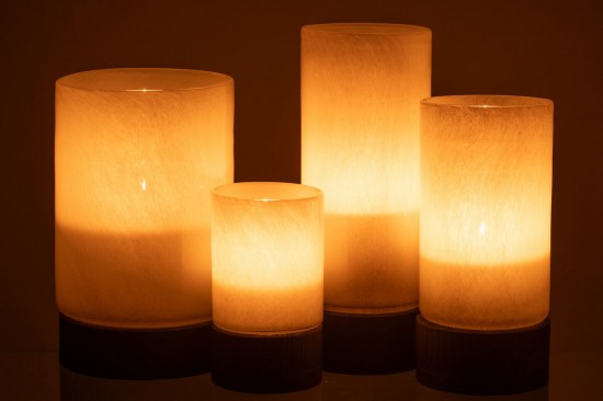 J-Line J Line Grands vases Grand vase Vases hauts Vase haut. Photophore Vase Ray Verre Bois De Saule Gris Noir Extra L.