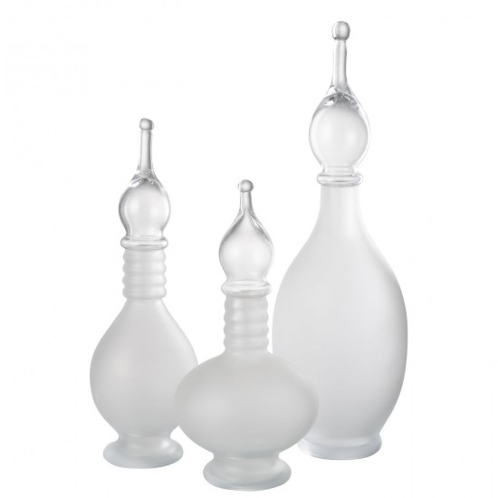 J-Line J Line bouteilles Jolipa Vase Bouchon Deco Fiole Jo Verre Transparent Large.