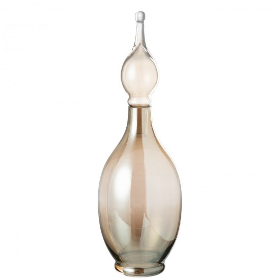 J Line Vase Bouchon Deco Fiole Jo Verre Beige Large JLine 48084 by Jolipa 48084.