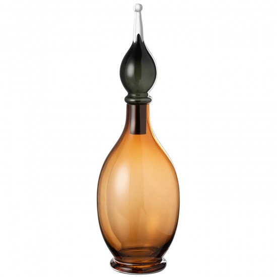 J Line Vase Bouchon Deco Fiole Jo Verre Marron Large JLine 48087 by Jolipa 48087.