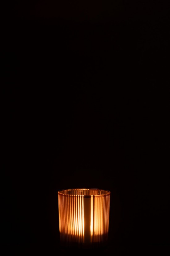 J-Line J Line photophores Jolipa Photophore Lignes Verre Mat Marron Blanc Small.