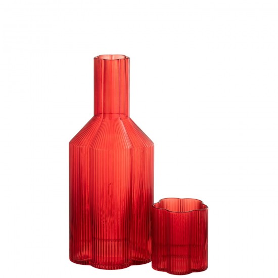 J-Line J Line Carafe Pichet Jolipa Carafe Fiore Verre Rouge.