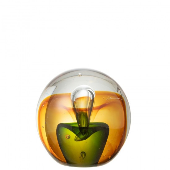 J Line Presse Papier Goutte Verre Ambre Vert Medium JLine 48295 by Jolipa 48295.