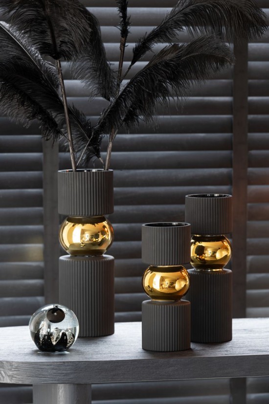 Jolipa Presse Papier Magic Verre Or Noir Medium.