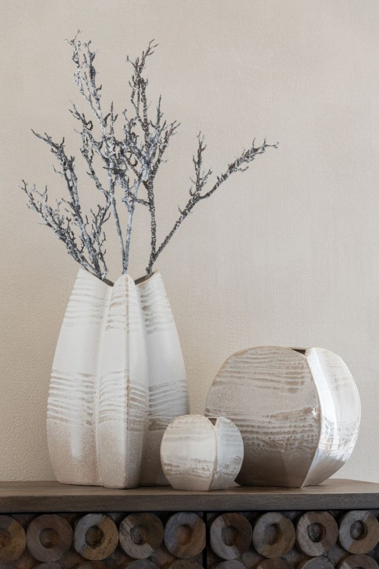 Jolipa Vase Abstrait Carre Argile Beige Large.