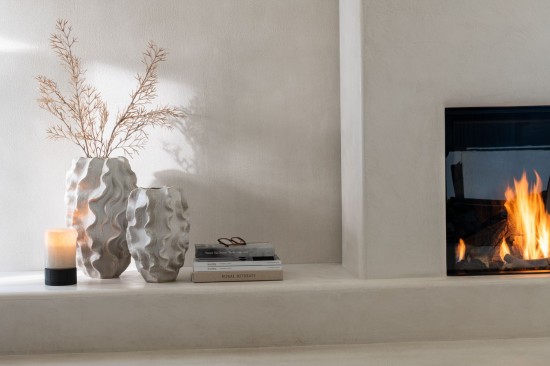 Jolipa Vase Abstrait Vagues Argile Beige Small.