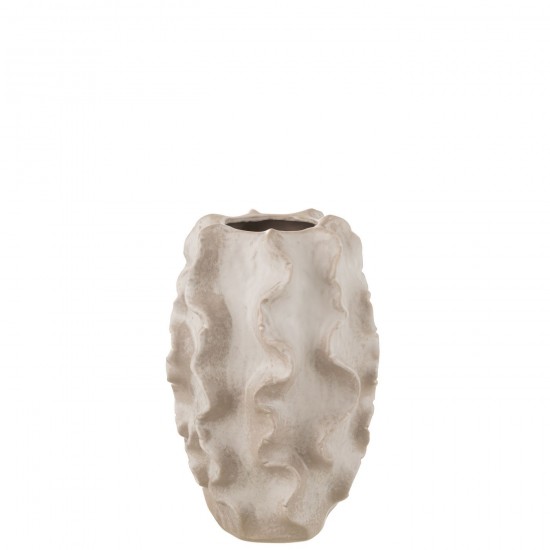 J Line Vase Abstrait Vagues Argile Beige Small JLine 48313 by Jolipa 48313.