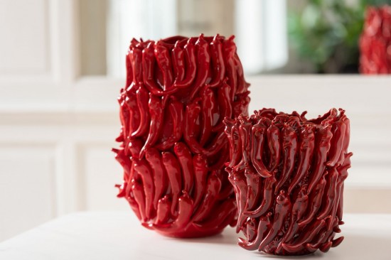 Jolipa Vase Piments Porcelaine Rouge Extra Large.