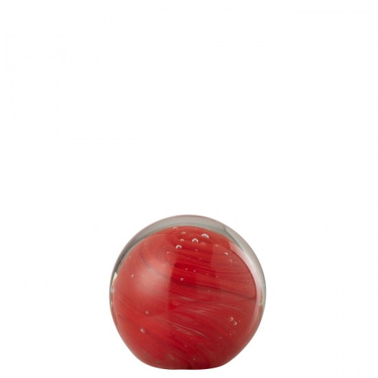 J Line Presse Papier Twister Rond Verre Rouge Medium JLine 48414 by Jolipa 48414.