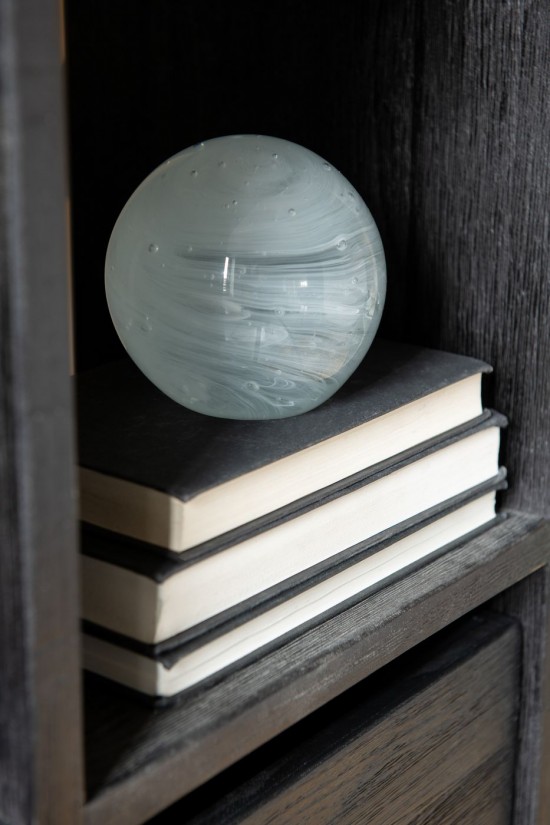 Jolipa Presse Papier Twister Rond Verre Blanc Medium.