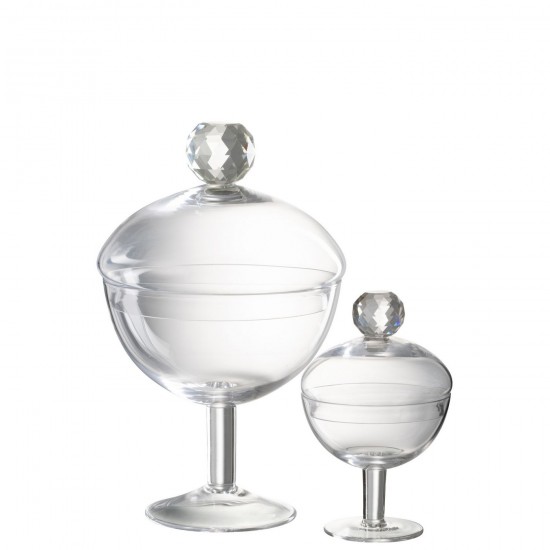 J-Line J Line pots a de provision Jolipa Pot A Provision Diamond Cristal Verre Transparent Large.