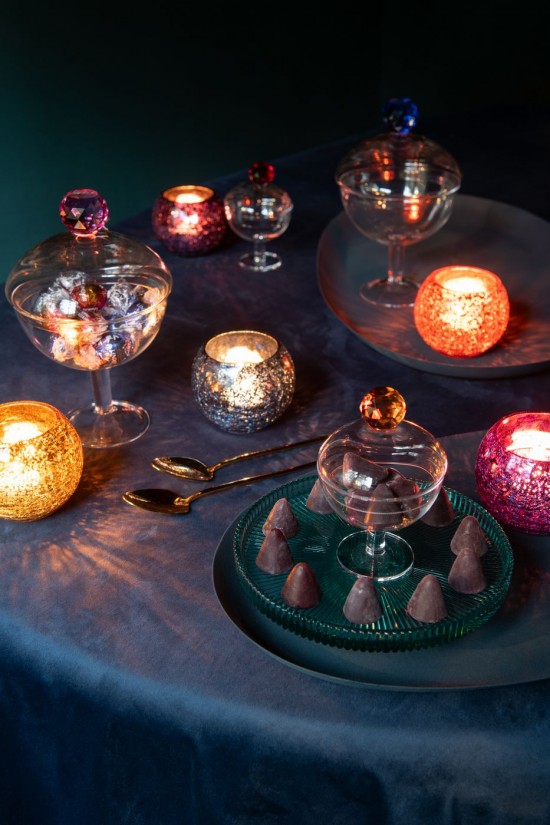 Jolipa Pot A Provision Diamond Cristal Verre Transparent Rouge Small.