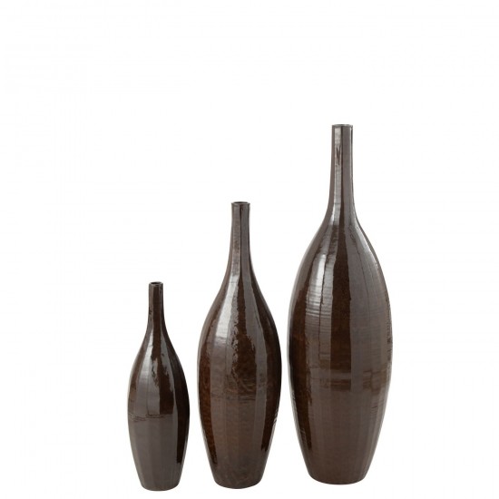 J-Line J Line Grands vases Grand vase Vases hauts Vase haut. Jolipa Vase Bouteille Terra Brillant Marron Large.