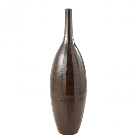 J Line Vase Bouteille Terra Brillant Marron Large JLine 48536 by Jolipa 48536.