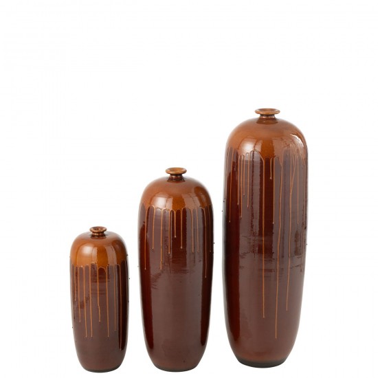 J-Line J Line Grands vases Grand vase Vases hauts Vase haut. Jolipa Vase Lee Terra Brillant Marron Orange Large.