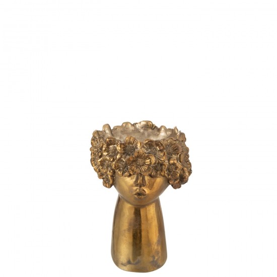 J Line Cachepot Nebu Poly Or Small JLine 48565 by Jolipa 48565.