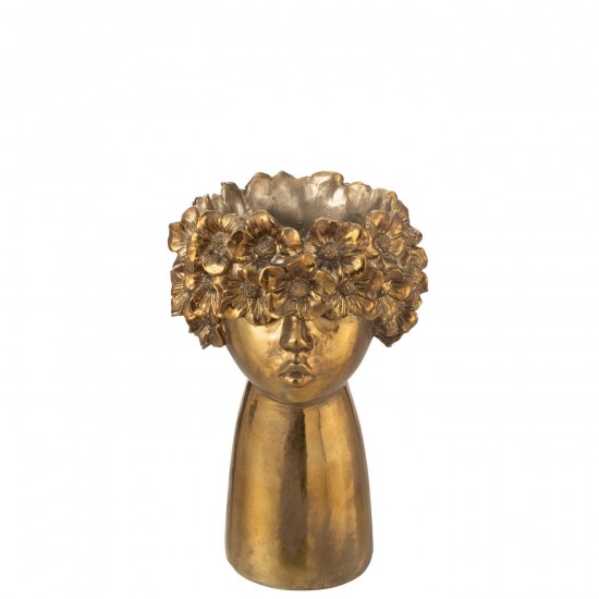 J Line Cachepot Nebu Poly Or Large JLine 48566 by Jolipa 48566.