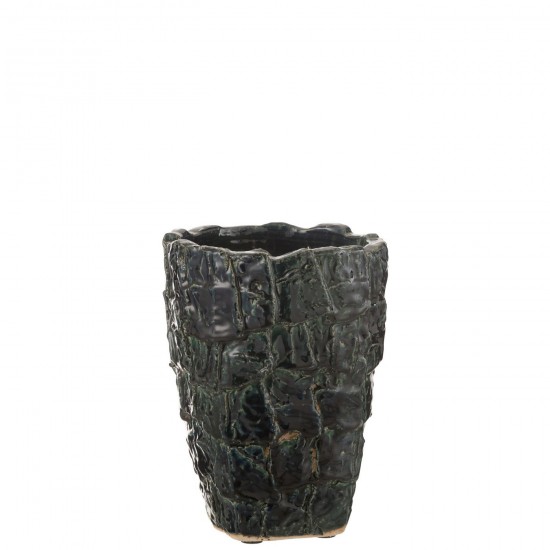 J Line Vase Aoki Ceramique Vert Petrol Medium JLine 48576 by Jolipa 48576.