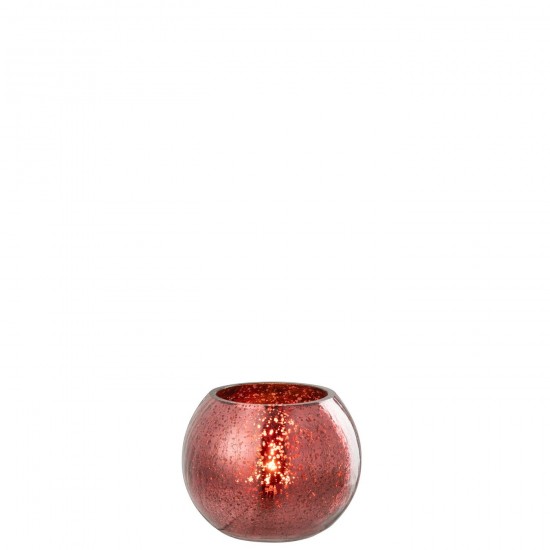 J Line Photophore Boule Craquelée Verre Rose Small JLine 48593 by Jolipa 48593.