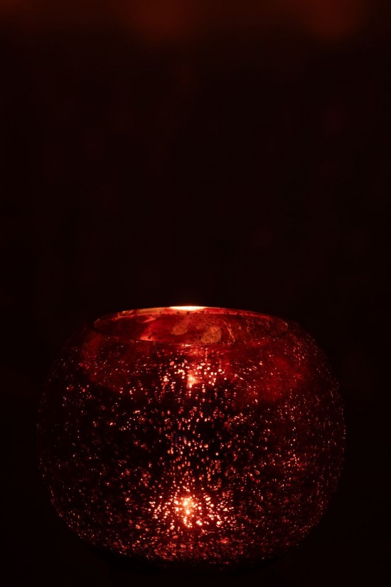 J-Line J Line photophores Jolipa Photophore Boule Craquelée Verre Rose Large.