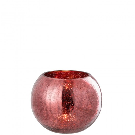 J Line Photophore Boule Craquelée Verre Rose Large JLine 48595 by Jolipa 48595.