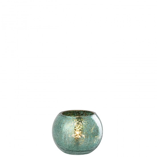 J Line Photophore Boule Craquelée Verre Vert D'Eau Small JLine 48603 by Jolipa 48603.