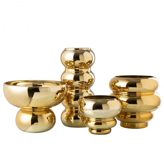 Jolipa Bol Sur Pied Arrondi Verre Doré.