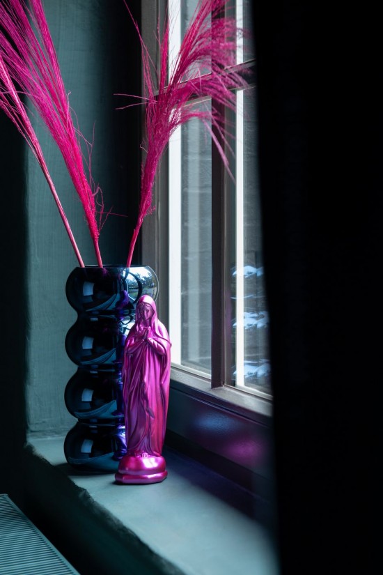 Jolipa Vase Chenille Verre Bleu.