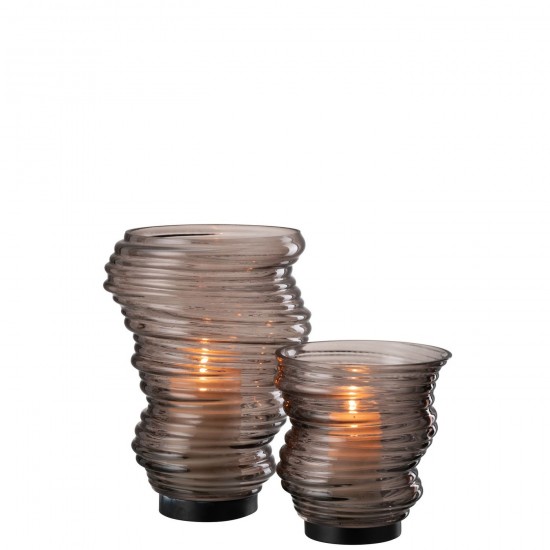 Jolipa Vase Tornado Verre Gris Small.