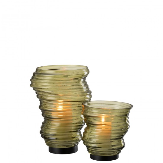 Jolipa Vase Tornado Verre Vert Small.