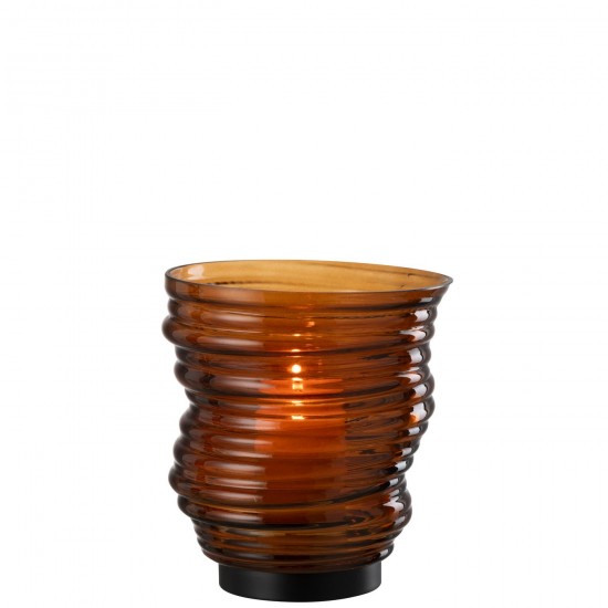 J Line Vase Tornado Verre Marron Small JLine 48699 by Jolipa 48699.