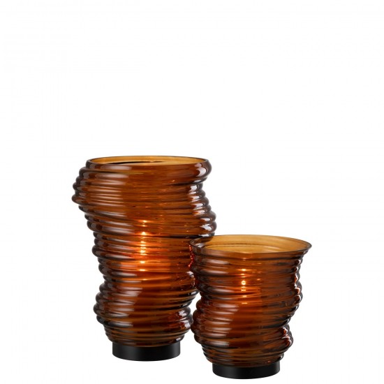 Jolipa Vase Tornado Verre Marron Large.