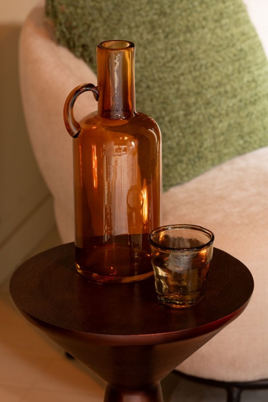 Jolipa Vase Cylindre 1 Anse Verre Marron.