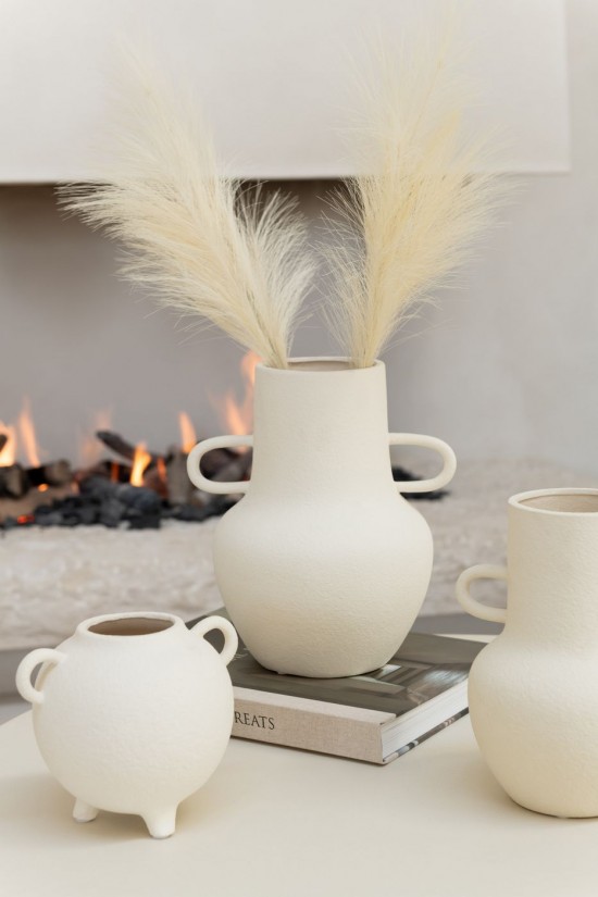 Jolipa Vase Cruche Rond Pierre Beige.