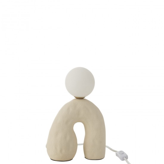 J Line Lampe Sur Pied Verre Globe Pierre Beige JLine 48732 by Jolipa 48732.