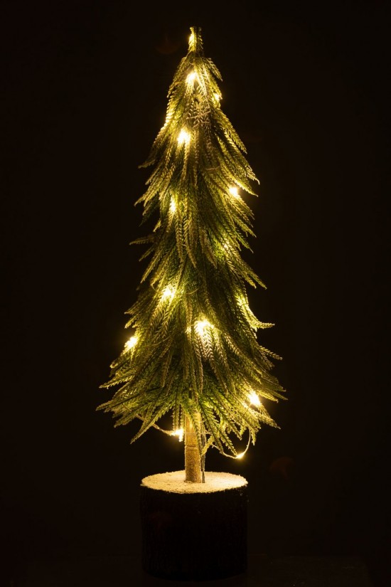J-Line J Line arbres sapins de noel sur pied Jolipa Sapin De Noel A Led Artificiel Neige Vert Large.
