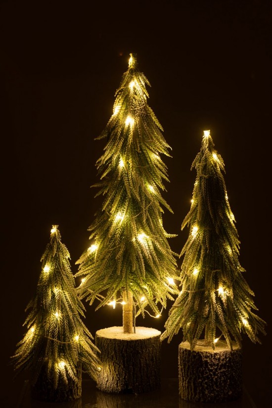 J-Line J Line arbres sapins de noel sur pied Sapin De Noel A Led Artificiel Neige Vert Large.