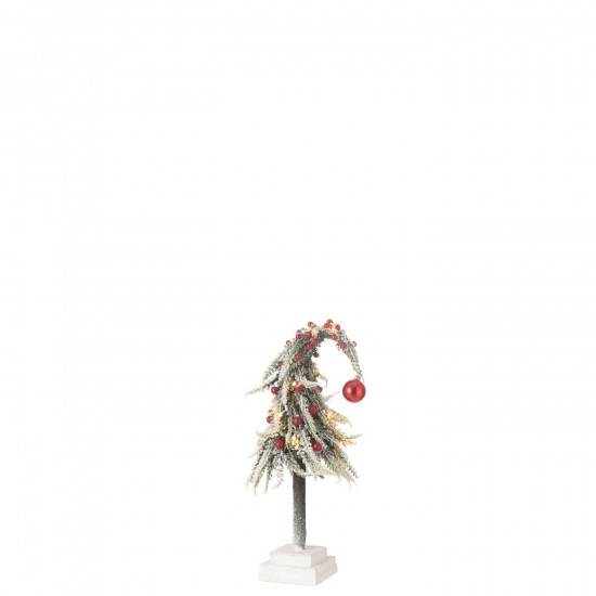 J Line Sapin De Noel Bonnet Led Artificiel Neige Vert Rouge Small JLine 48779 by Jolipa 48779.