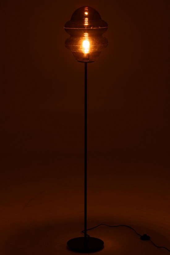 J-Line J Line Lampadaires Lampes Raides Debouts Sur Pied De Sol Jolipa Lampadaire Cuillere Miel Verre Marron.