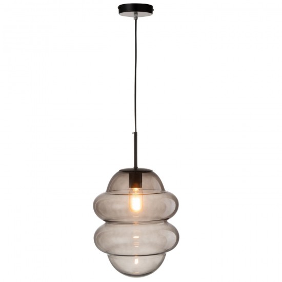 Jolipa Suspension Lampe Cuillere Miel Verre Gris.