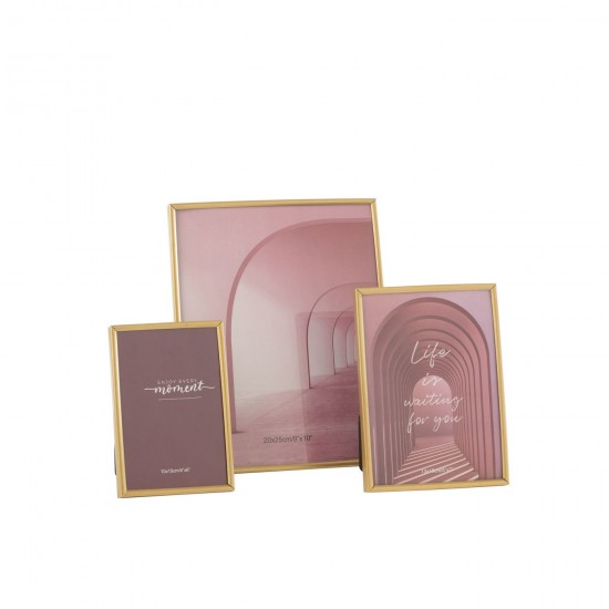 J-Line J Line Cadre photo simple Cadres photo simple Jolipa Cadre Photo Tracy Acier Or Mat Large.