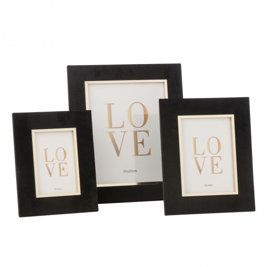 J-Line J Line Cadre photo simple Cadres photo simple Jolipa Cadre Photo Dita Velours Noir Large.