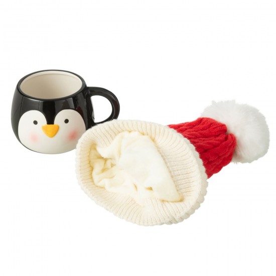 J-Line J Line tasses de cafe Jolipa Tasse Bonnet Pingouin Boite Cadeau Ceramique Mix.