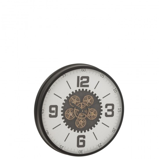 J Line Horloge Engrenage Mdf Noir Blanc Large JLine 48908 by Jolipa 48908.