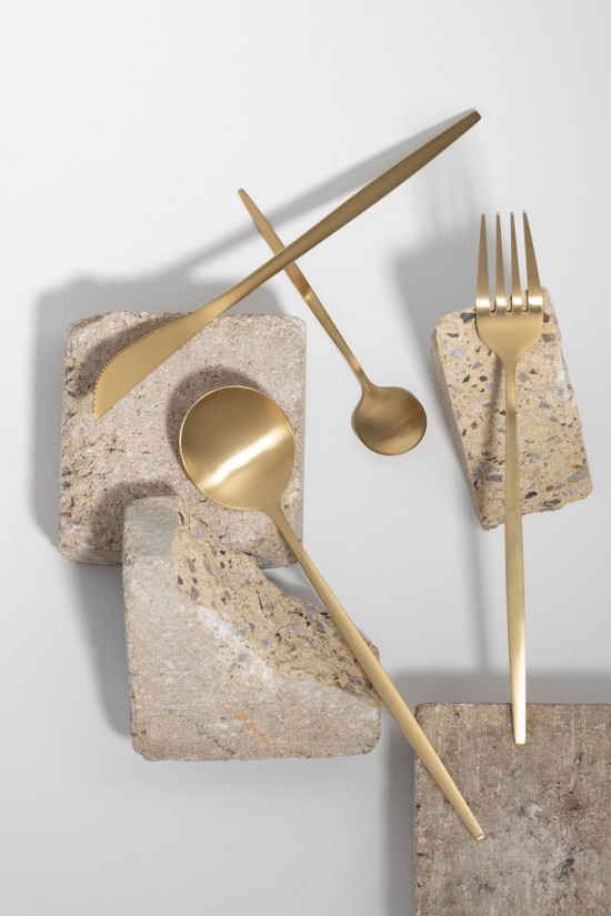 J-Line J Line couverts Box Couverts A 24 Pieces Acier Inoxydable Mat Or.