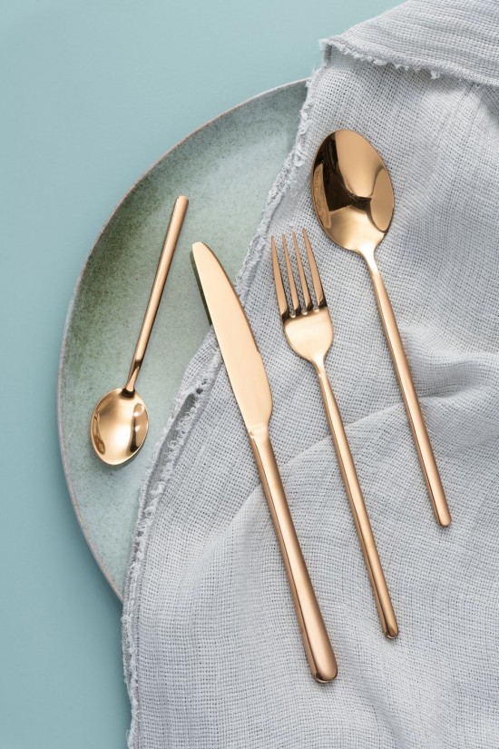 Jolipa Box Couverts B 24 Pieces Acier Inoxydable Brillant Cuivre.