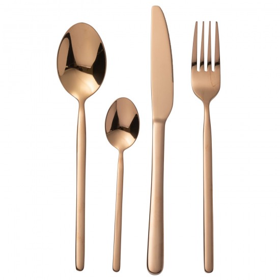 J Line Box Couverts B 24 Pieces Acier Inoxydable Brillant Cuivre JLine 49003 by Jolipa 49003.