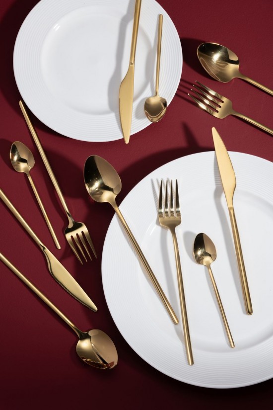 Jolipa Box Couverts C 24 Pieces Acier Inoxydable Brillant Or.